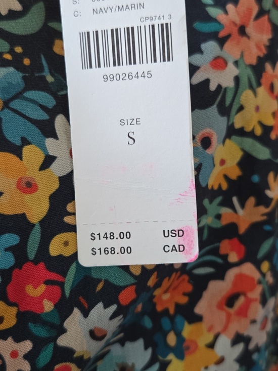 NEW Anthroplogie The Tommie Mini Shirt Dress Floral Navy Motif - 6 - Picture 7 of 8